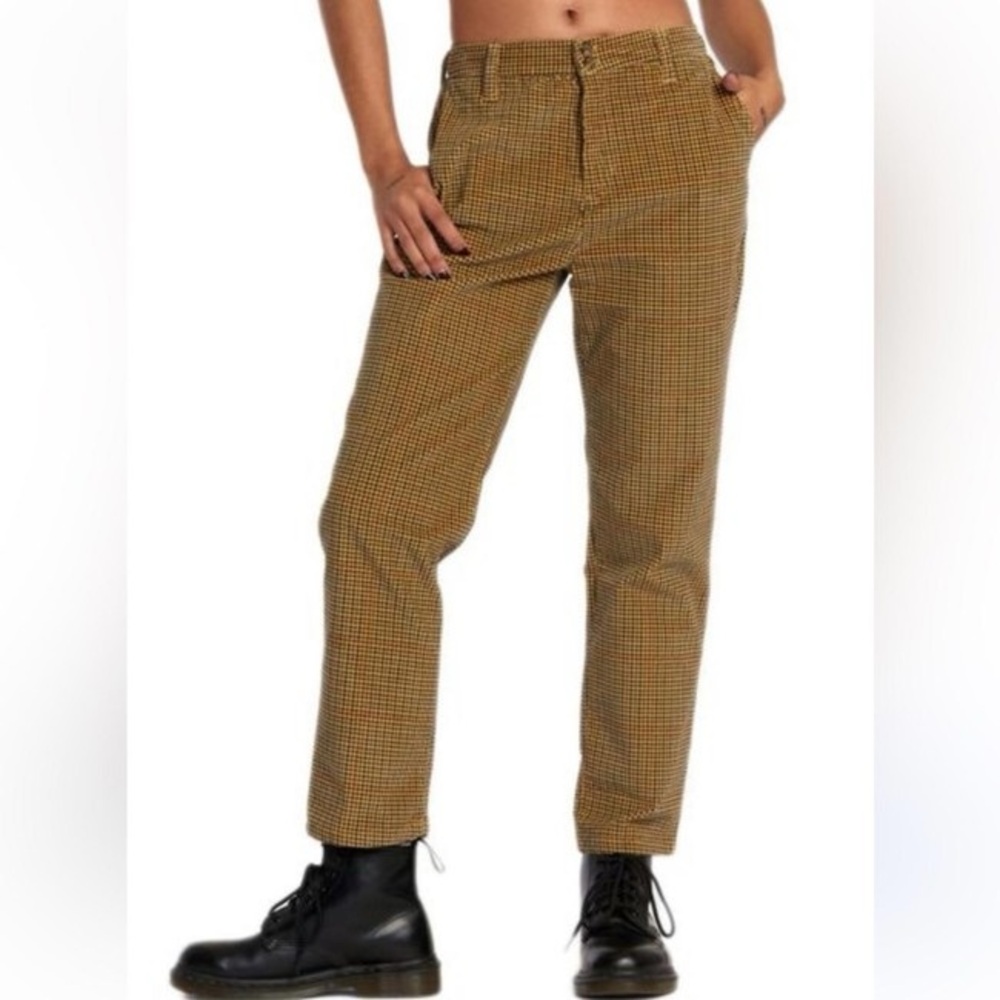 NWT MSRP $86 RVCA Tan Checkered Pants